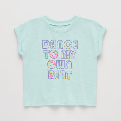 Okie Dokie Active Toddler & Little Girls Round Neck Short Sleeve Regular Fit Graphic T-Shirt