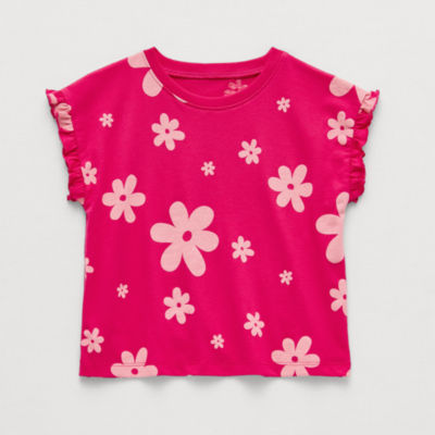 Okie Dokie Toddler & Little Girls Crew Neck Sleeveless Regular Fit Graphic T-Shirt