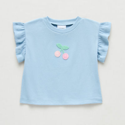 Okie Dokie Baby Girls Round Neck Short Sleeve Regular Fit Graphic T-Shirt