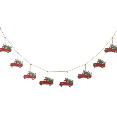 Glitzhome Metal Red Truck Garland