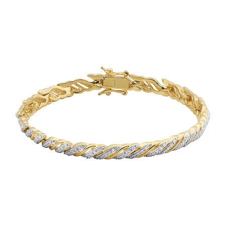 Womens Natural White Diamond Accent Round 7.25 Inch Tennis Bracelet, One Size