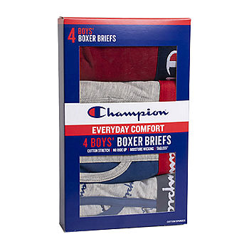 Champion Big Boys 4 Pack Boxer Briefs, Color: Red Grey Blue - JCPenney