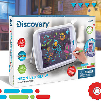 Discovery Kids Neon LED Glow Drawing Board With 4 Fluorescent
