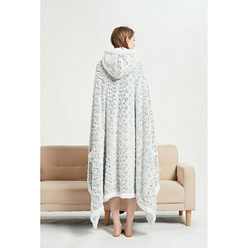 Chic Home Auburn Lightweight Wearable Blanket, Color: Silver White -  JCPenney