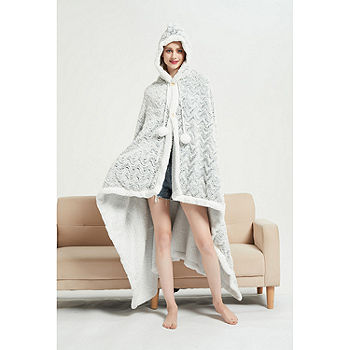 Chic Home Auburn Lightweight Wearable Blanket, Color: Silver White