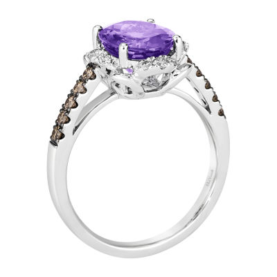 Le Vian Grand Sample Sale® Ring featuring 2 1/2 cts. Grape Amethyst™ 1/5 Nude Diamonds™ Chocolate Diamonds® set 14K Vanilla Gold®