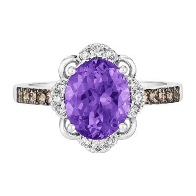 Le Vian Grand Sample Sale® Ring featuring 2 1/2 cts. Grape Amethyst™ 1/5 Nude Diamonds™ Chocolate Diamonds® set 14K Vanilla Gold®