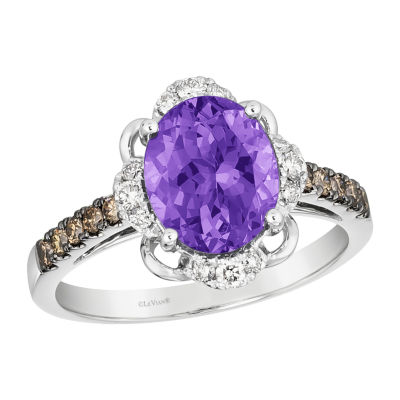 Le Vian® Grand Sample Sale™ Ring featuring 2 1/2 CT. Grape Amethyst™ 1/5 Nude Diamonds™ Chocolate Diamonds® set 14K Vanilla Gold®