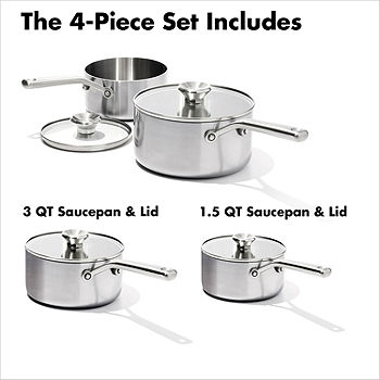 Cuisinart Classic 4pc Stainless Steel Saucepan Set (1.5qt & 3qt