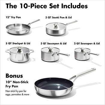 All-Clad Tri-Ply Stainless Steel Nonstick 10 Piece Cookware Set 