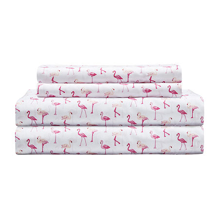 Beatrice Home Fashions Whimsical Print Sheet Set, One Size, Pink