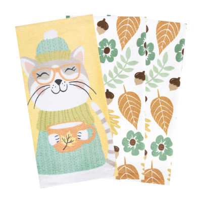 Ritz Autumn Cat 3-pc. Kitchen Towels