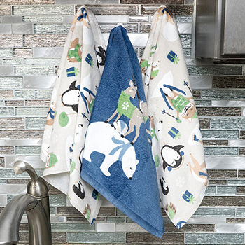 Ritz Kitchen Towels, Terry, Federal Blue - 3 towels