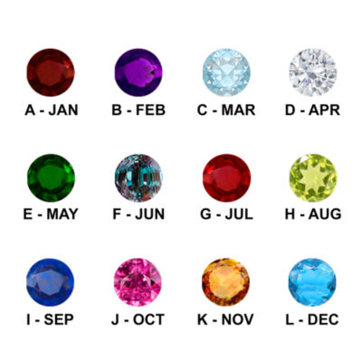 Personalized Simulated Birthstone Circle Pendant Necklace