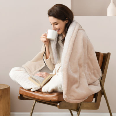 Sealy Heated Flannel Sherpa Throw with Controller