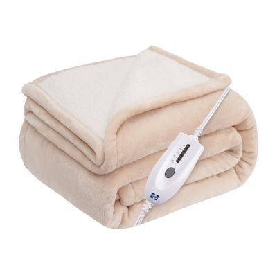Sealy Heated Flannel Sherpa Throw with Controller