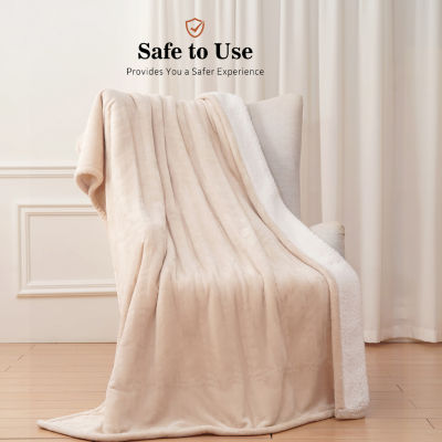 Sealy Heated Flannel Sherpa Throw with Controller