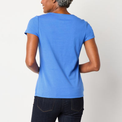 St. John's Bay Womens Crew Neck Short Sleeve T-Shirt