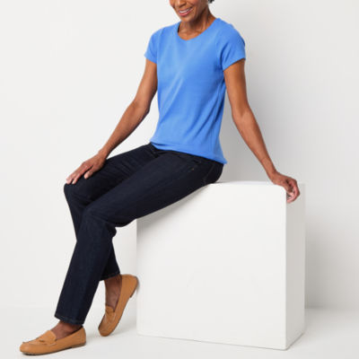 St. John's Bay Womens Crew Neck Short Sleeve T-Shirt