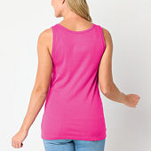 St. John's Bay Womens Scoop Neck Sleeveless Tank Top