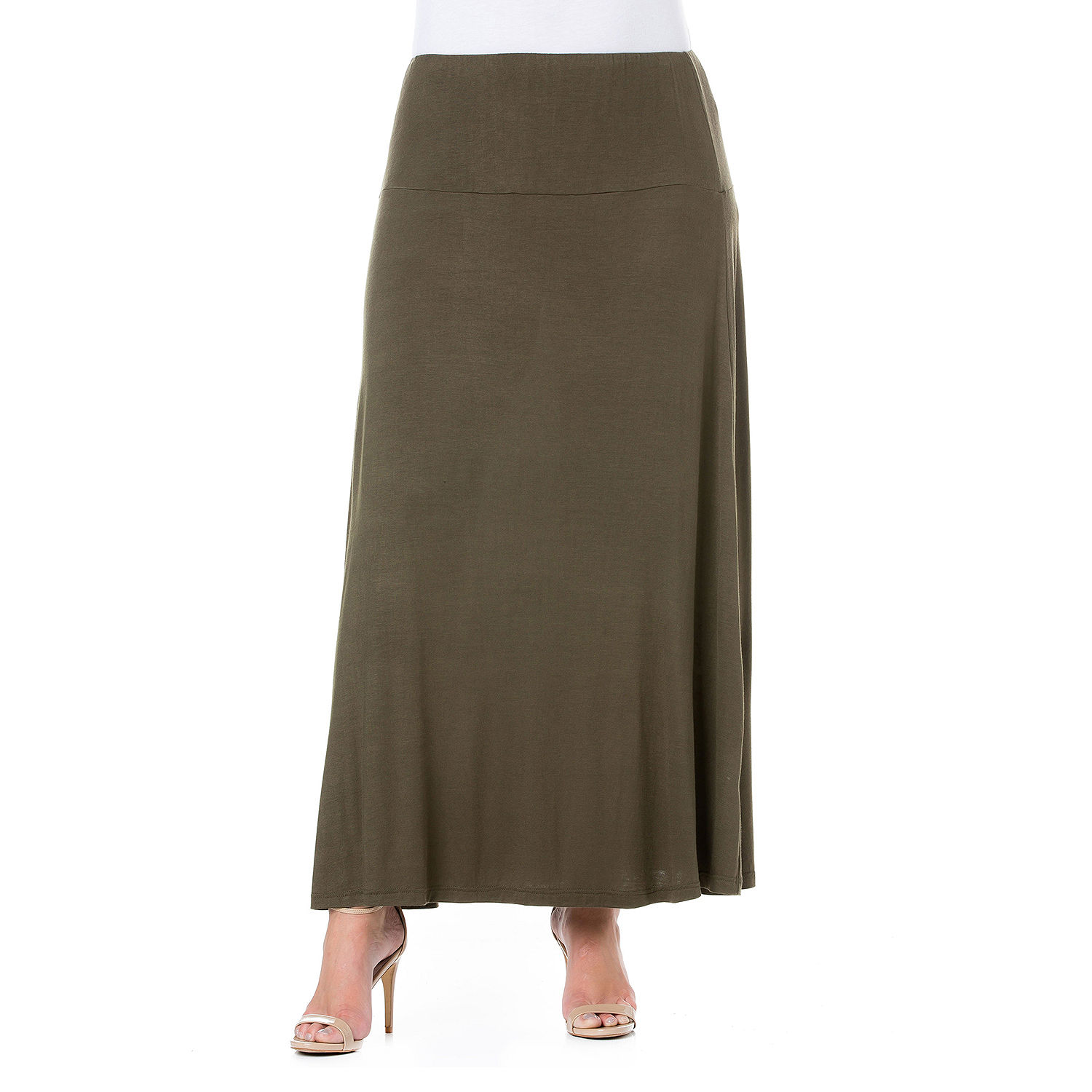24/7 Comfort Apparel Elastic Waist Maxi Skirt - Plus - JCPenney