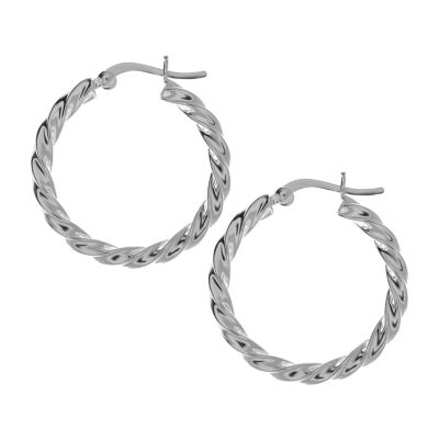 Silver Treasures Sterling Silver Hoop Earrings JCPenney