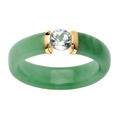 5MM Genuine Green Jade 10K Gold Band - JCPenney