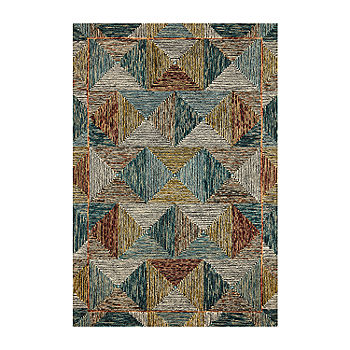 Abstract Rectangle Area Rug 3' x 5' Bathroom Rug with Geometric Pattern