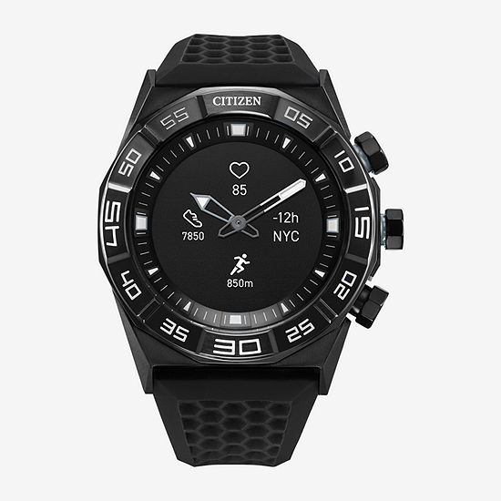 Citizen CZ Smart Heart Rate Hybrid Smartwatch 44mm Black Silicone Strap Watch