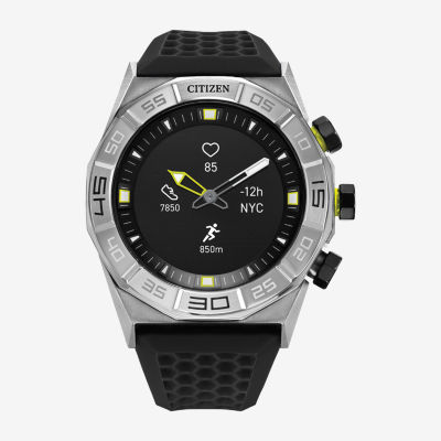 Citizen CZ Smart Heart Rate Hybrid Smartwatch 44mm Black Silicone Strap Watch JCPenney