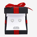 LIMITED TIME SPECIAL! Lab Created White Sapphire Heart Stud Earrings in Sterling Silver