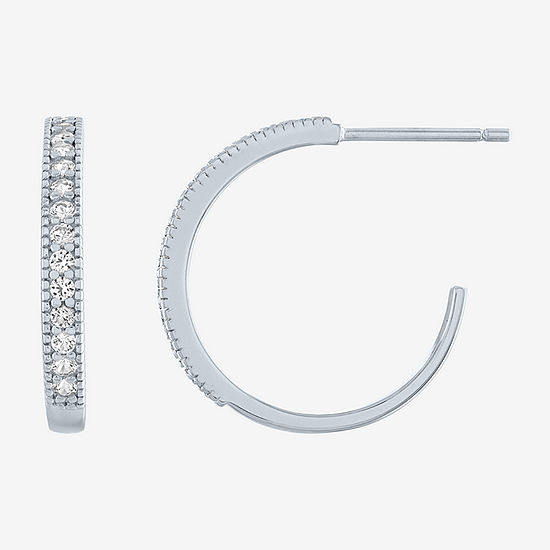 Yes, Please! Lab Created White Sapphire Sterling Silver 18mm Hoop Earrings