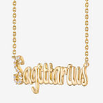 Sagittarius Womens Cubic Zirconia Sterling Silver Pendant Necklace