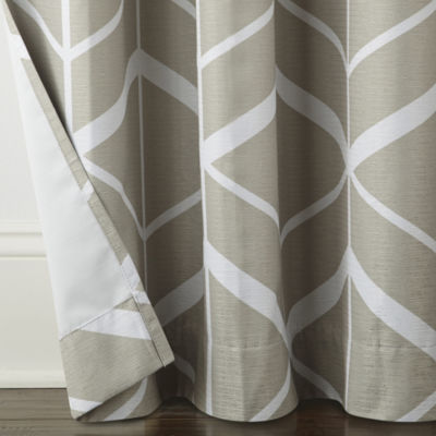 Home Expressions Allister Print Diamond Geo Grommet Top Energy Saving 100% Blackout Single Curtain Panel