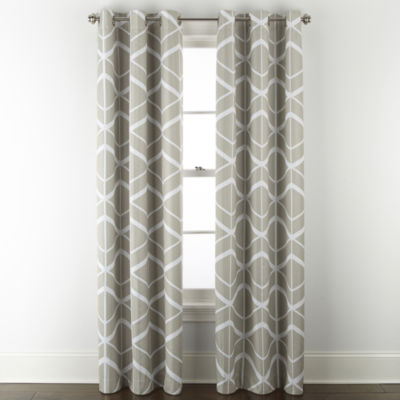 Home Expressions Allister Print Diamond Geo Grommet Top Energy Saving 100% Blackout Single Curtain Panel