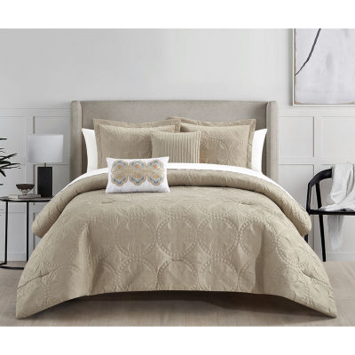 J. Queen New York Milano Sand Chenille Damask Comforter Set