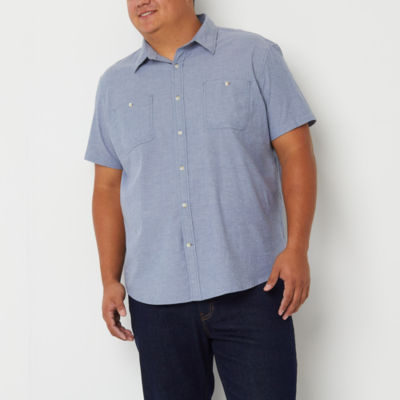 mutual weave Big and Tall Mens Classic Fit Short Sleeve ButtonDown