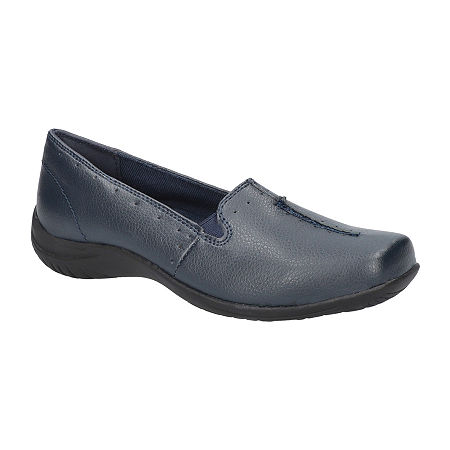 Easy Street Womens Purpose Square Closed Toe Slip-On Shoe, 9 Extra Wide, Blue