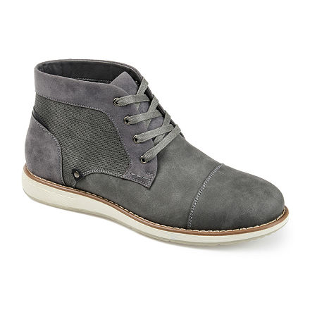 Vance Co Mens Austin Flat Heel Chukka Boots, 12 Wide, Gray