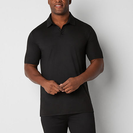 Stylus Big and Tall Mens Regular Fit Short Sleeve Polo Shirt, Large Tall, Black