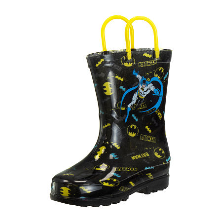 Toddler Boys Batman Waterproof Rain Boots, 11-12, Black