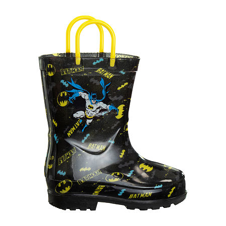 Toddler Boys Batman Waterproof Rain Boots, 11-12, Black