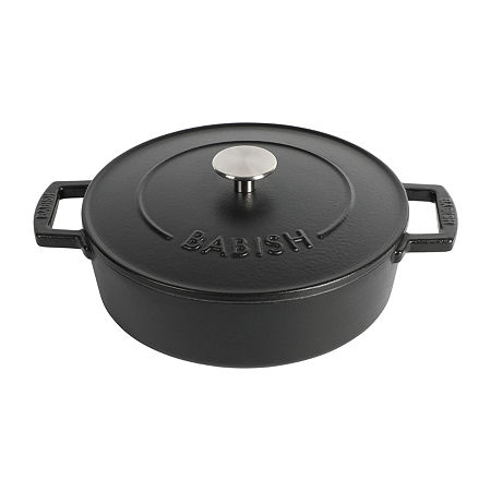 BABISH Cast Iron 3-qt. Braising Pan With Lid, One Size, Black