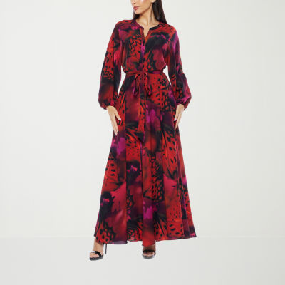 Premier Amour Womens Long Sleeve Maxi Dress