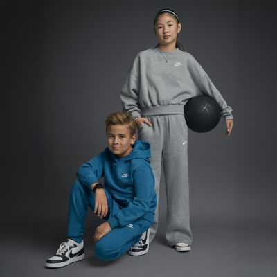 Nike Club Big Kid Girls Wide Leg Regular Fit Fleece Pull-On Pant