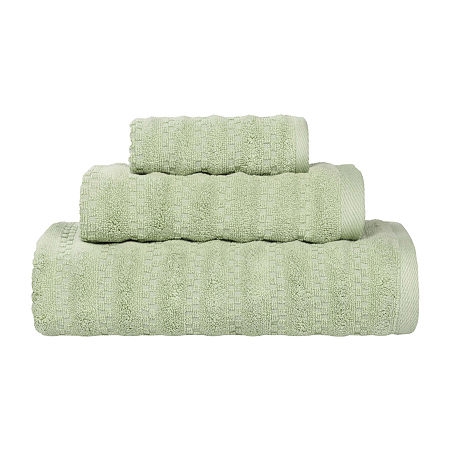 Superior Zuma Collection | 100% Cotton 3-pc. Quick Dry Solid Bath Towel Set In Green