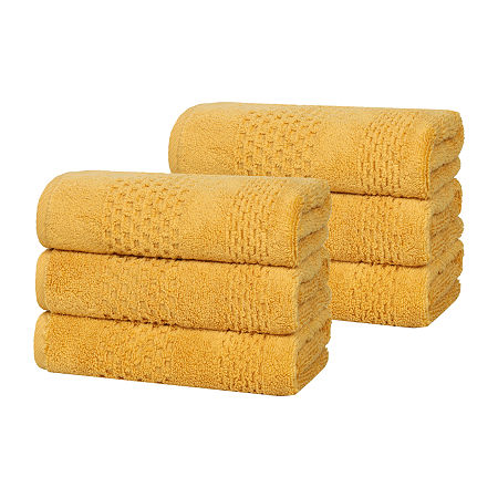 Superior Playa Collection | 100% Cotton 6-pc. Solid Hand Towel In Yellow