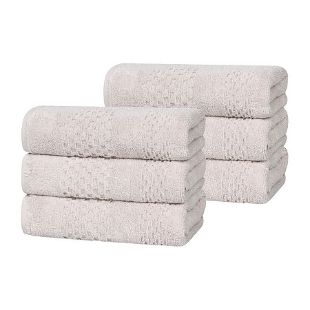 Superior Playa Collection | 100% Cotton 6-pc. Solid Hand Towel In Silver