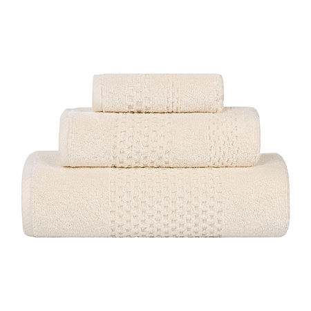 Superior Playa Collection | 100% Cotton 3-pc. Quick Dry Solid Bath Towel Set In White