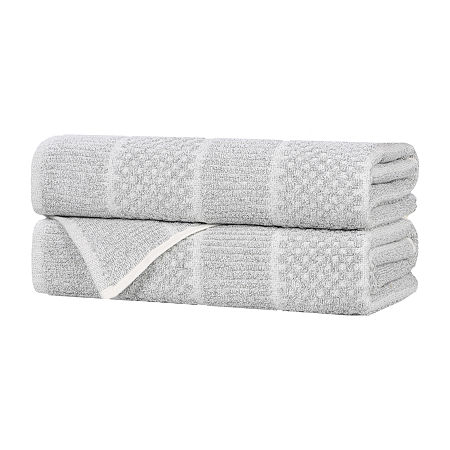 Superior Naples Collection | 80% Cotton 20% Viscose 2-pc. Quick Dry Bath Towel In Silver